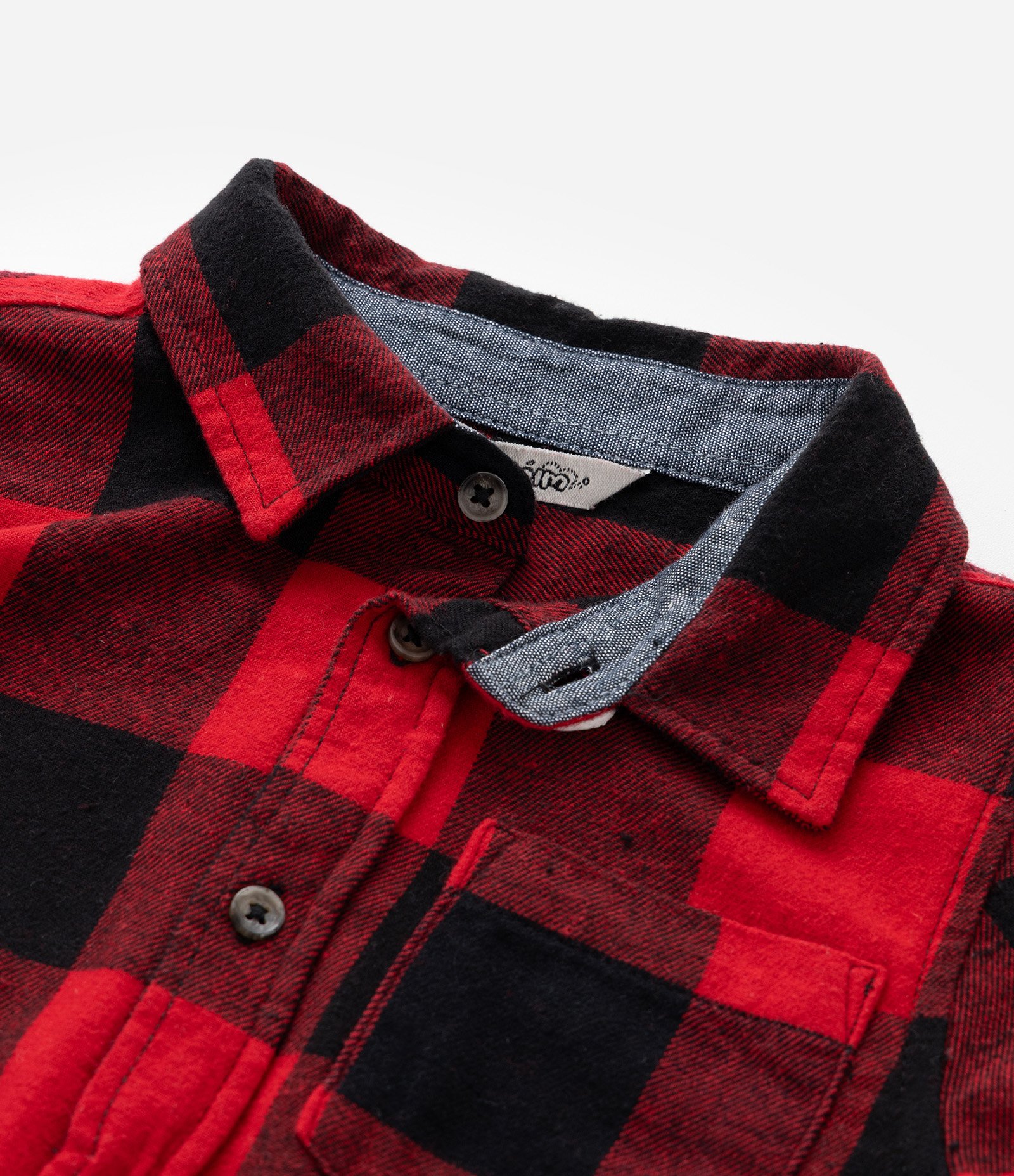 Camisa Infantil em Flanela com Estampa Xadrez - Tam 1 a 5 Anos Vermelho 5