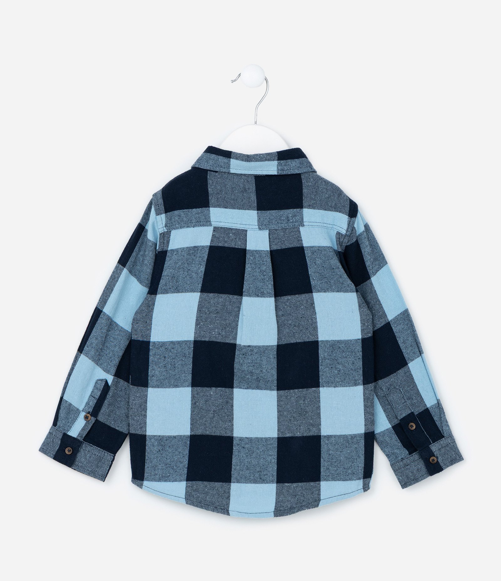 Camisa Infantil em Flanela com Estampa Xadrez - Tam 1 a 6 Anos Azul 2