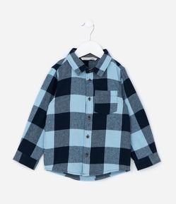 Camisa Infantil em Flanela com Estampa Xadrez - Tam 1 a 6 Anos