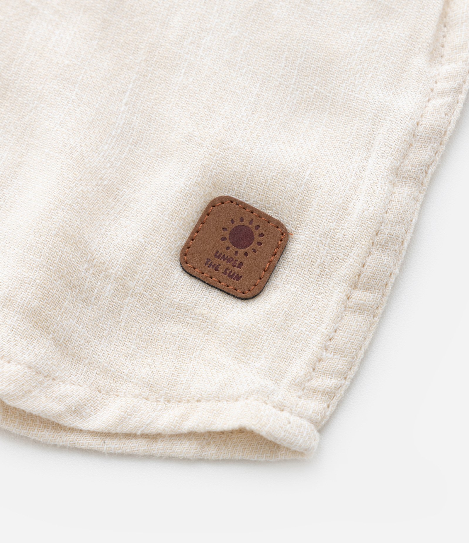 Camisa Infantil em Viscolinho com Bolsinho - Tam 1 a 4 Anos Bege 4