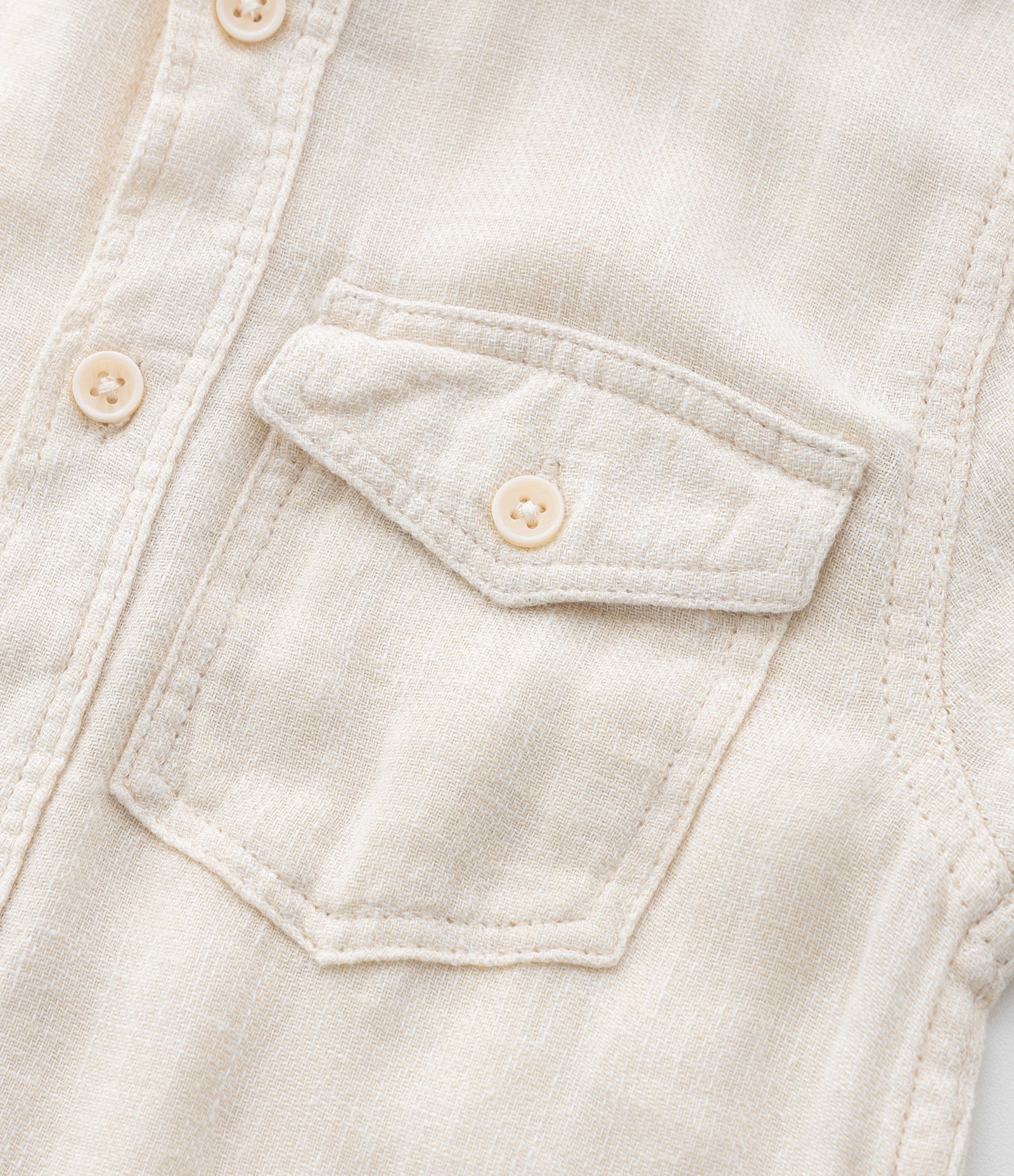 Camisa Infantil em Viscolinho com Bolsinho - Tam 1 a 4 Anos Bege 6
