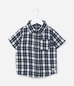 Camisa Infantil em Flanela com Estampa Xadrez - Tam 1 a 5 Anos