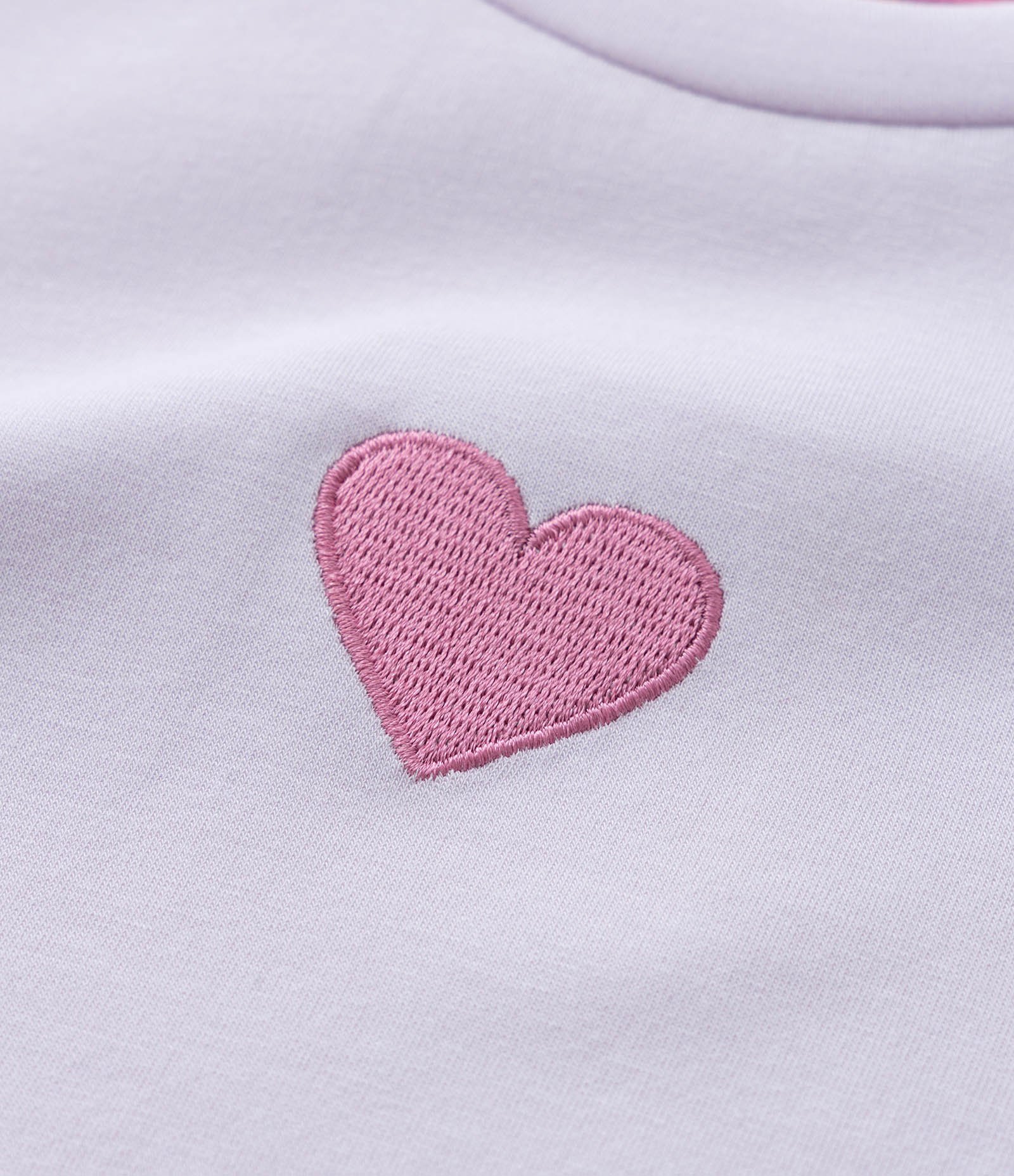 Blusão Infantil em Modal com Estampa Bordada de Coração - Tam 0 a 18 meses Lilás 4