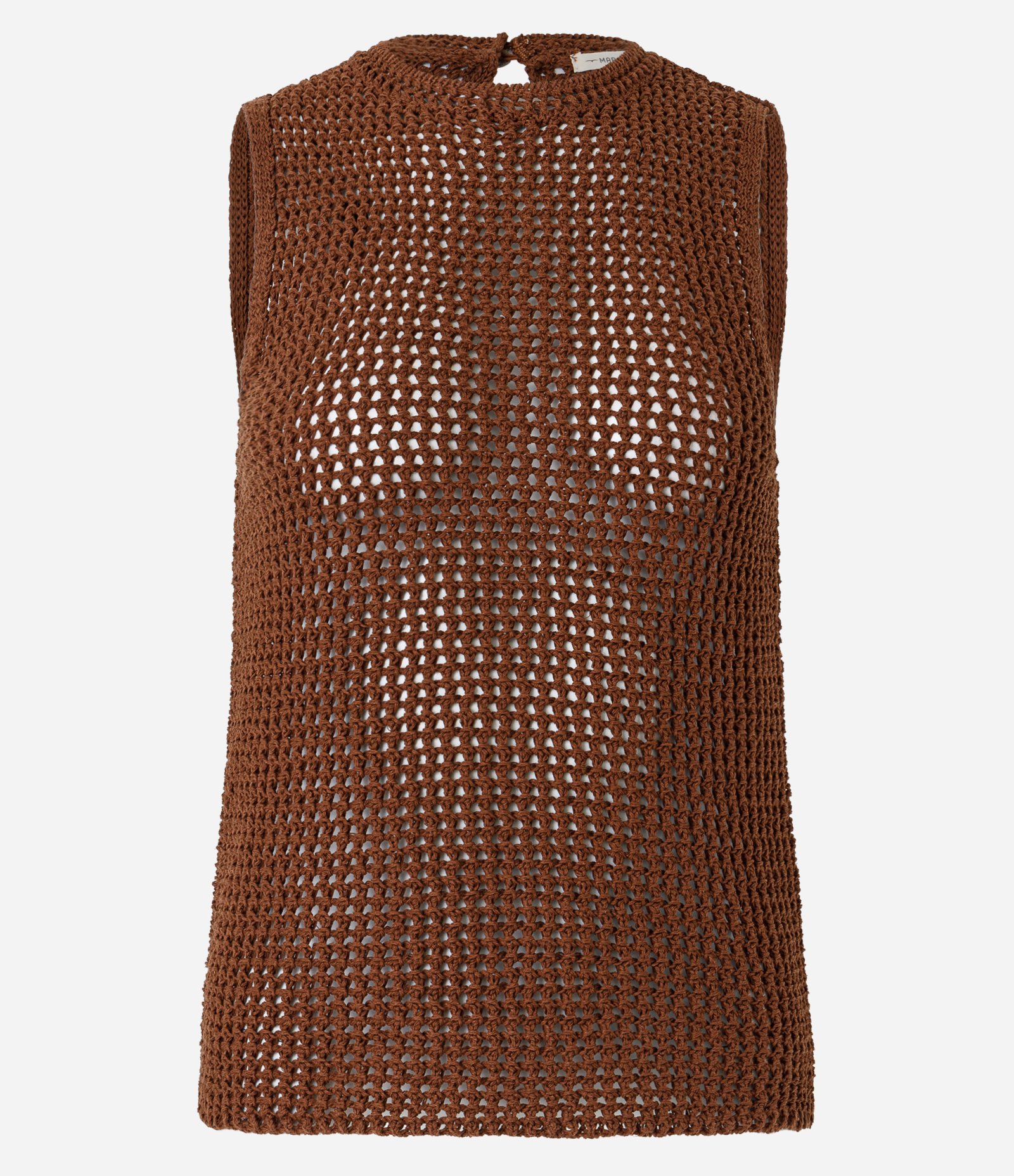 Blusa sem Manga em Crochê com Texturas Marrom 5