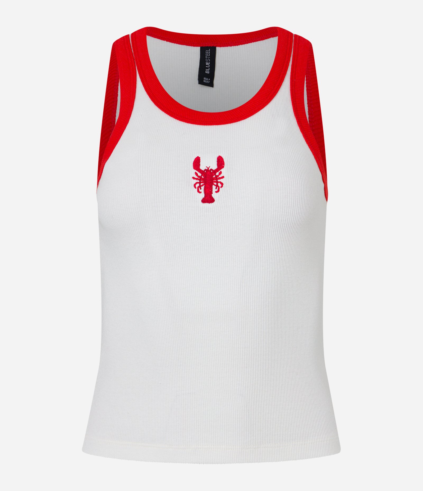 Regata em Ribana com Bordado de Lagosta e Viés Contrastante Branco 3