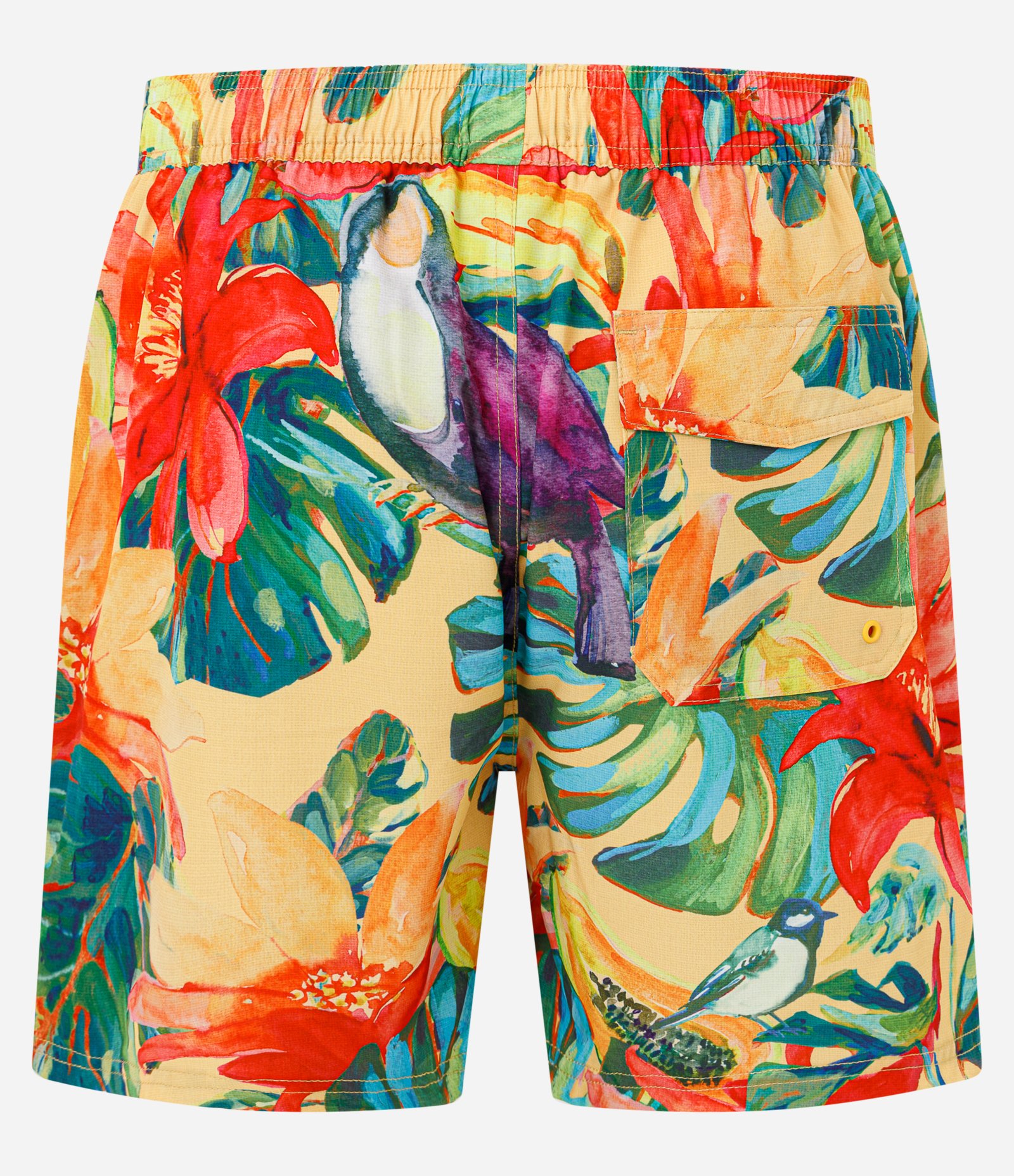 Bermuda em Microfibra com Estampa Floral com Pássaros Multicores 6