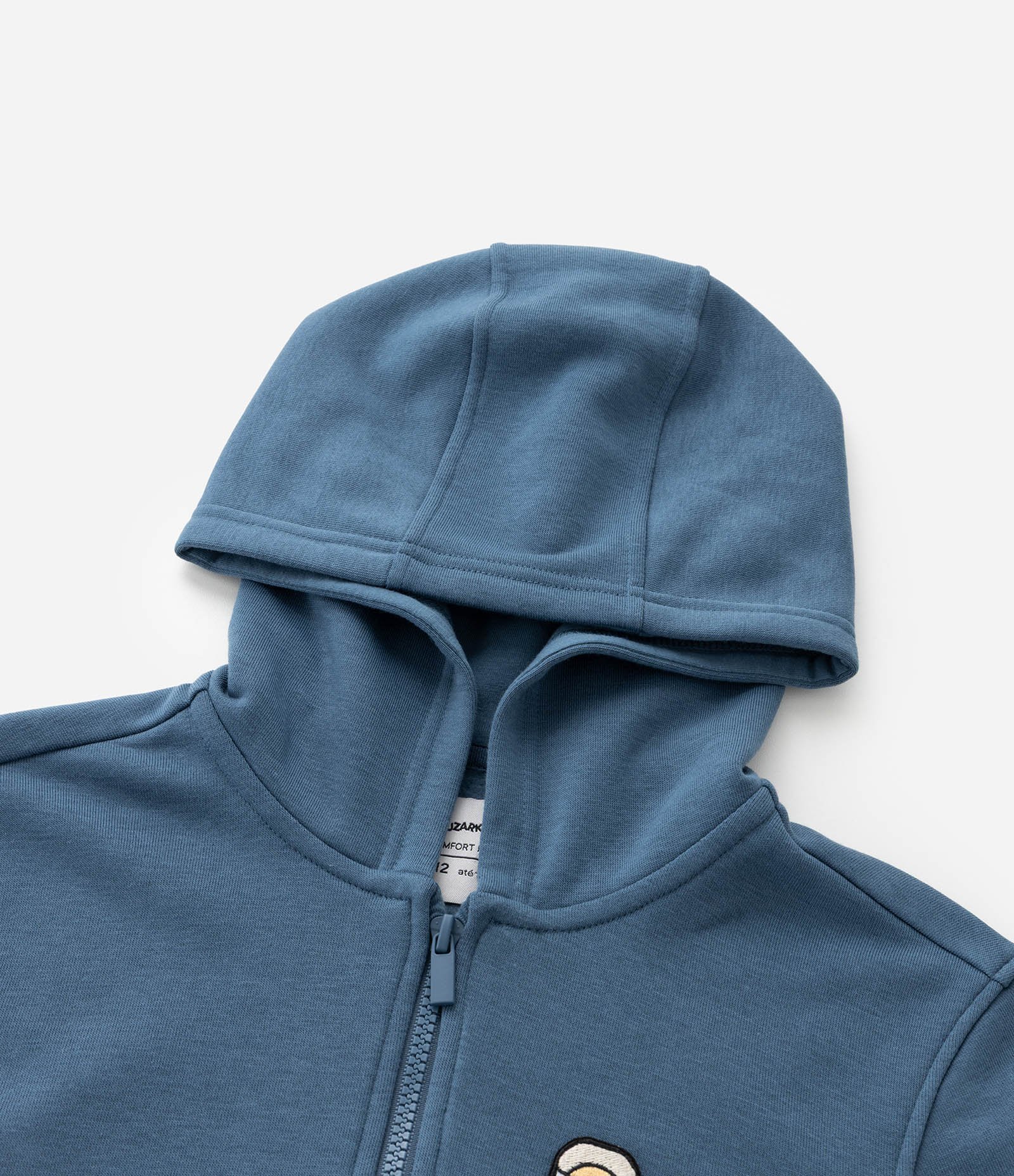 Jaqueta Infantil em Moletom com Patch e Capuz - Tam 5 a 14 anos Azul 5