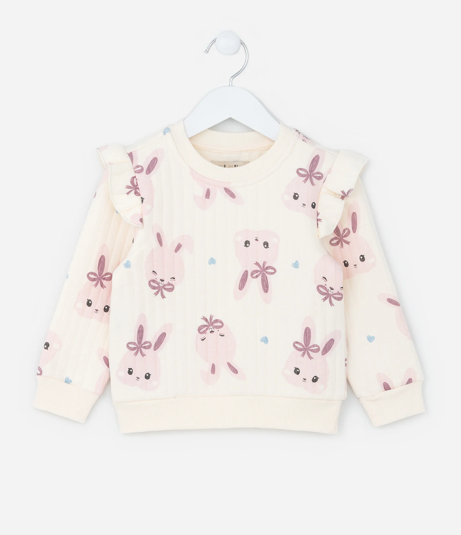 Conjunto Infantil em Matelassê com Estampa Coelha - Tam 1 a 5 Anos Bege 2