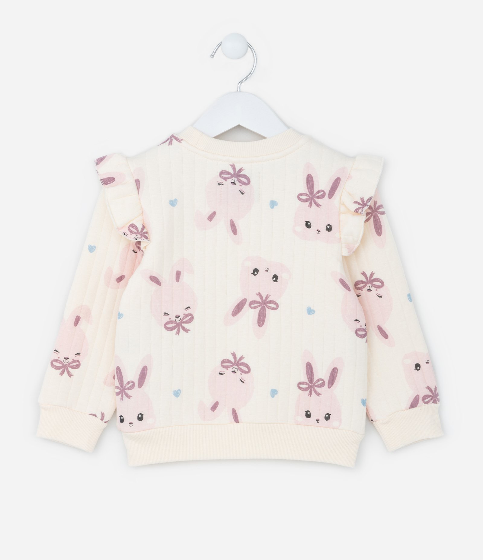 Conjunto Infantil em Matelassê com Estampa Coelha - Tam 1 a 5 Anos Bege 3