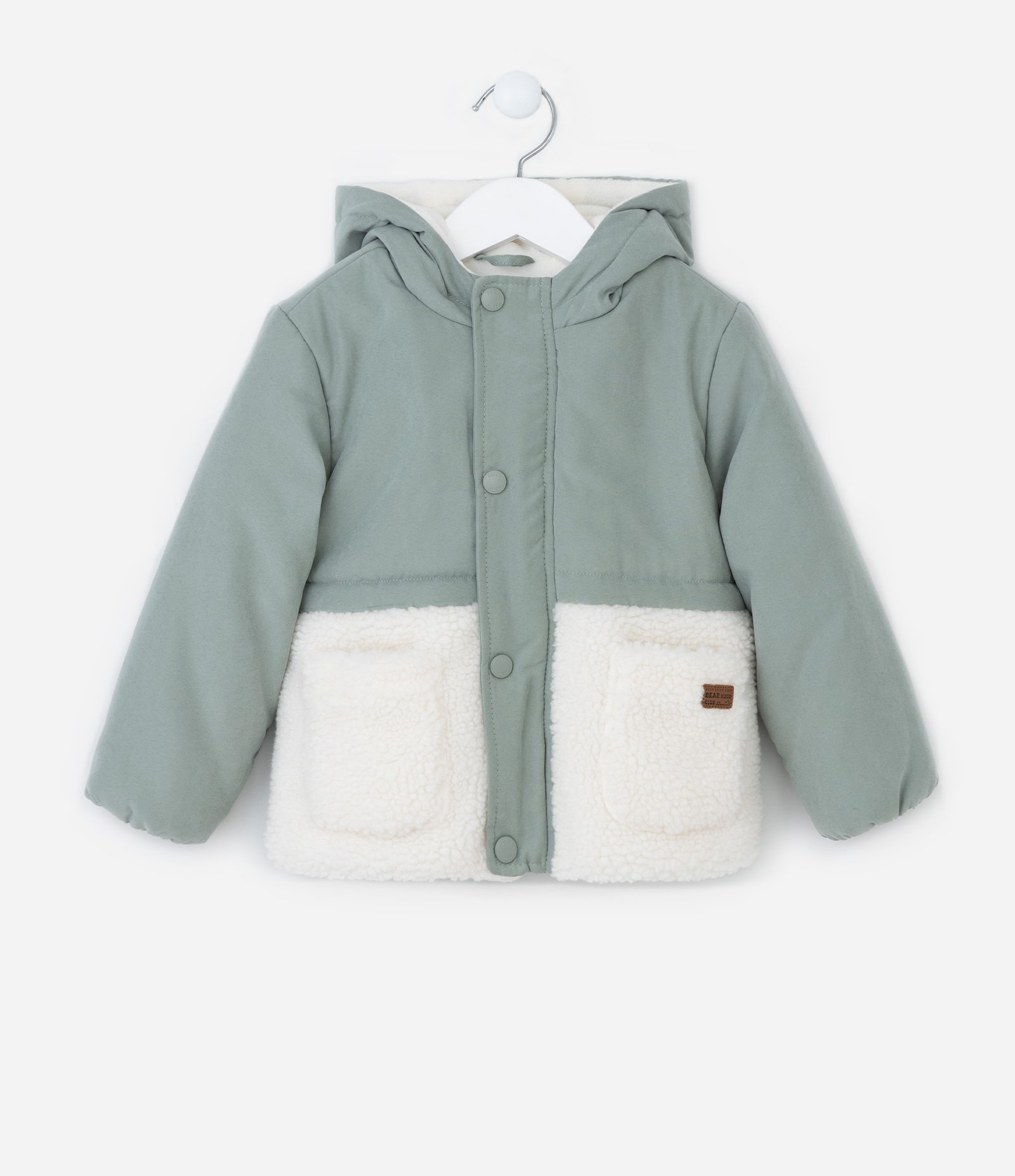 Jaqueta Infantil em Sherpa com Bolsinhos - Tam 2 a 5 Anos Verde 1