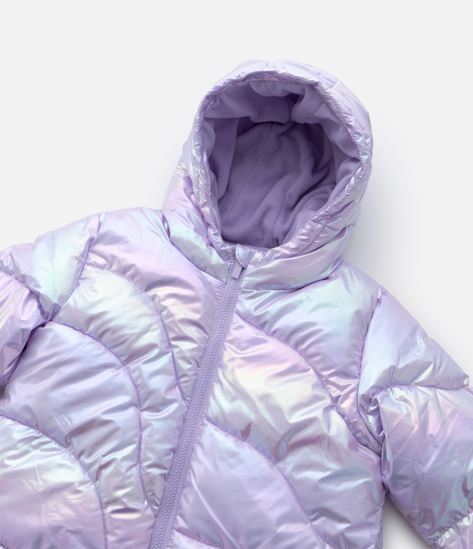 Jaqueta Puffer Infantil Holográfica - Tam 5 a 14 Anos Lilás 5
