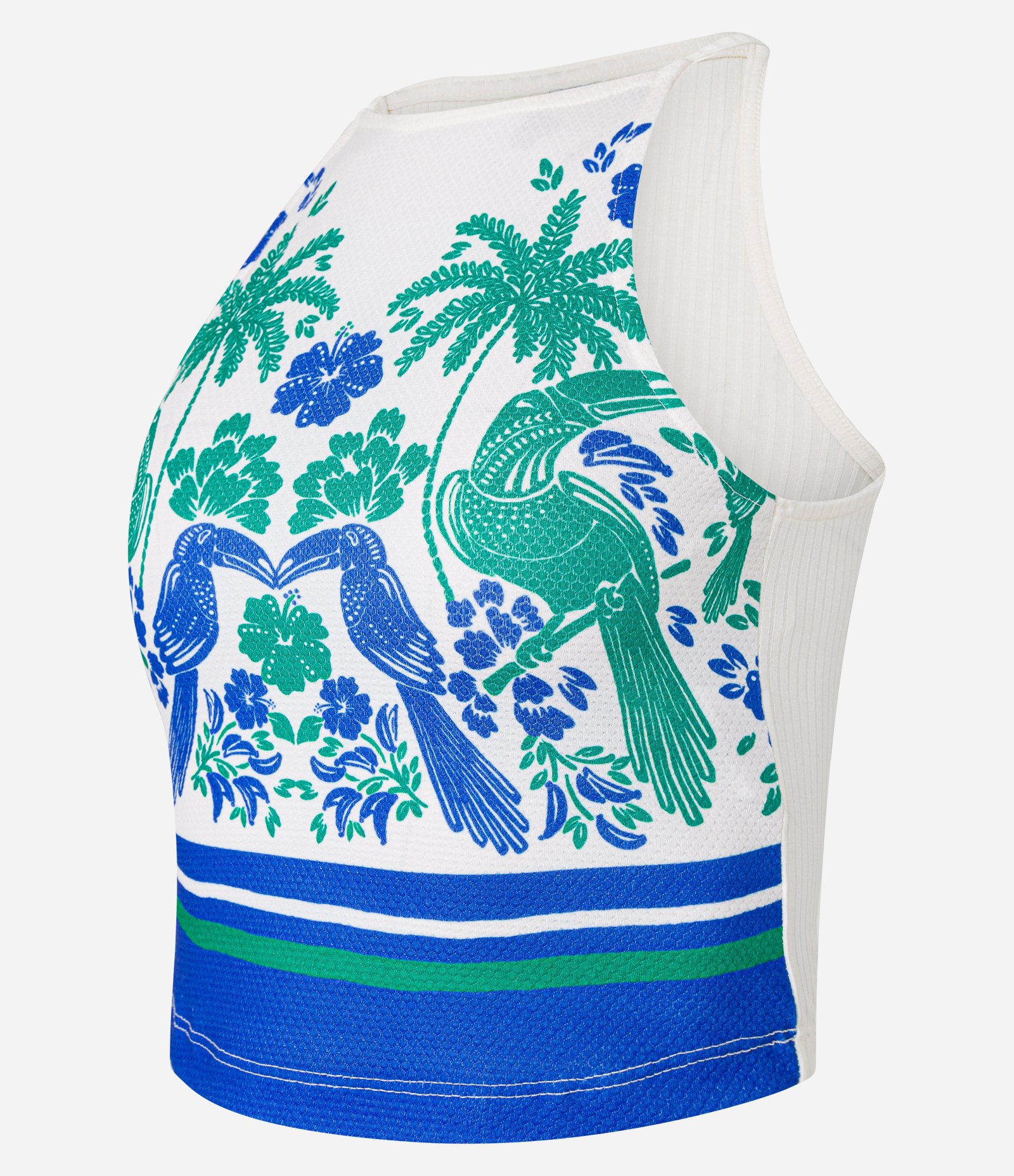 Blusa Texturizada com Estampa Tropical Branco 5