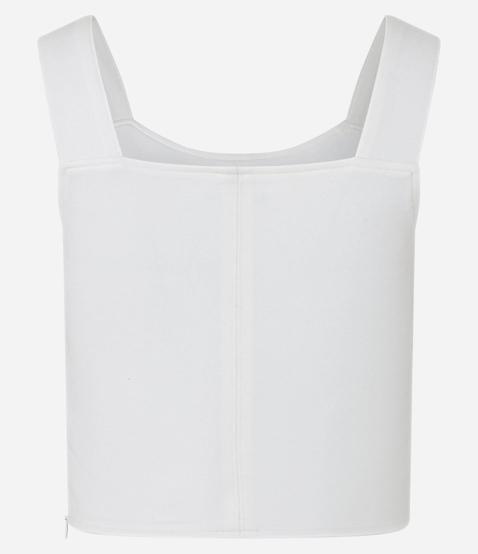 Blusa Alça Larga Cropped em Viscose com Ponto Roma Branco 10