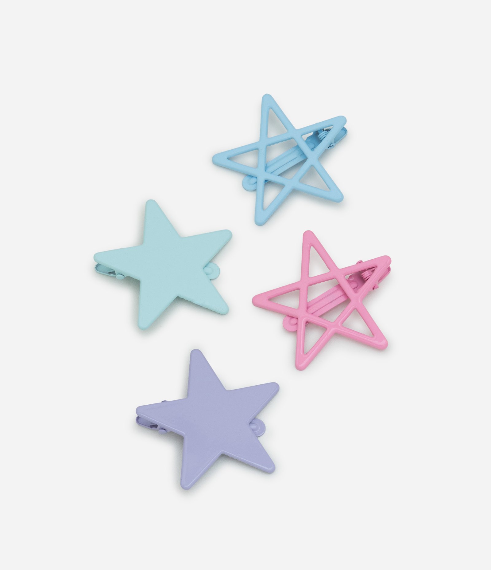 Kit 04 Presilhas De Cabelo em Formato Estrela - Tam Único Multicores 1
