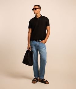 Calça Básica em Jeans Lavado