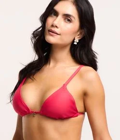 Biquíni Top Cortininha em Microfibra com Costura Metalizada