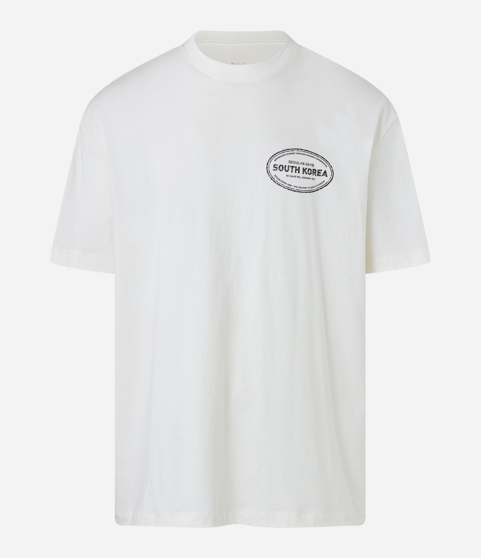Camiseta Relaxed em Algodão com Estampa South Korea Branco 4
