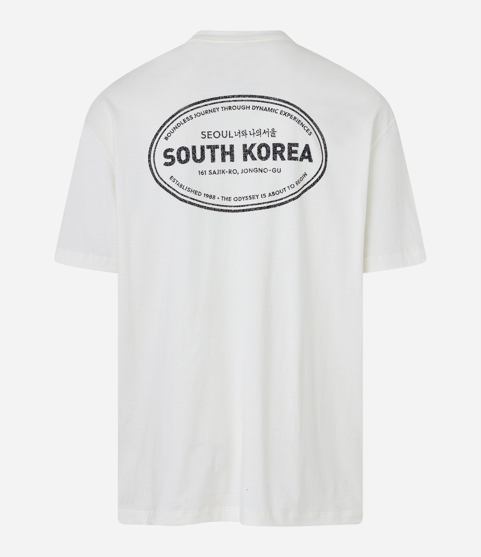 Camiseta Relaxed em Algodão com Estampa South Korea Branco 5