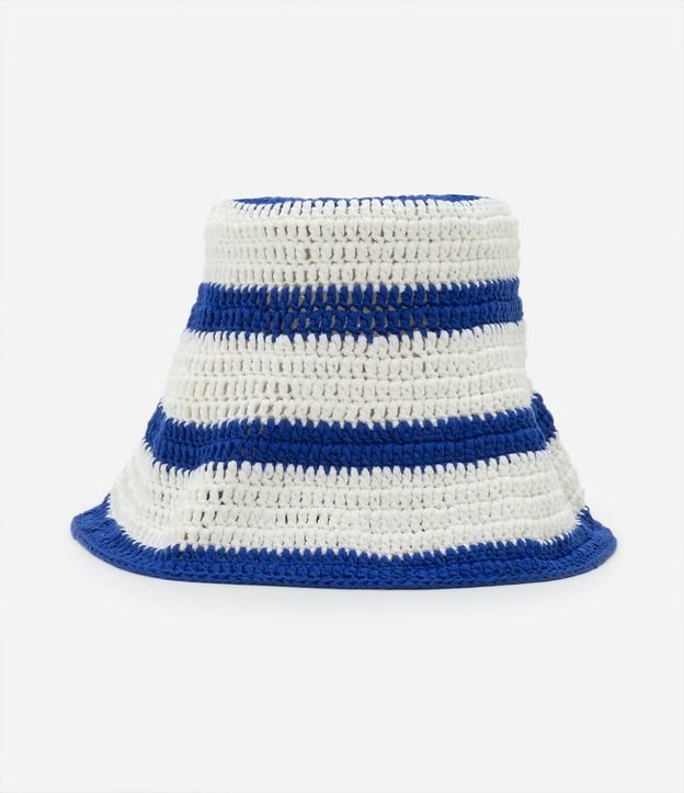 Chapéu Bucket em Tricô com Listras