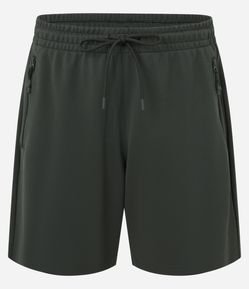 Bermuda Esportiva Texturizada com Cós Elástico e Zíper no Bolso