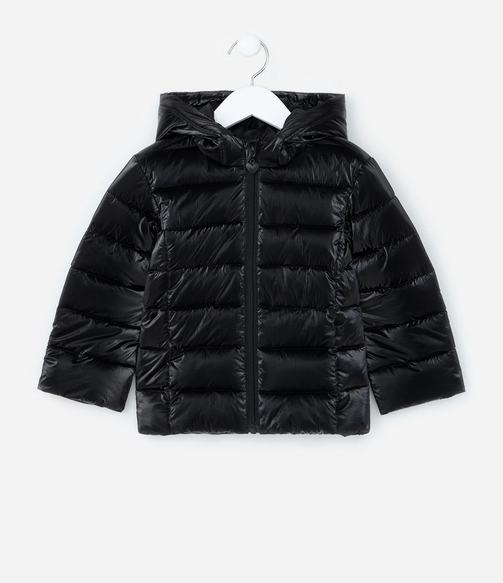 Jaqueta Puffer Infantil em Microfibra com Capuz - Tam 1 a 5 Anos Preto 1