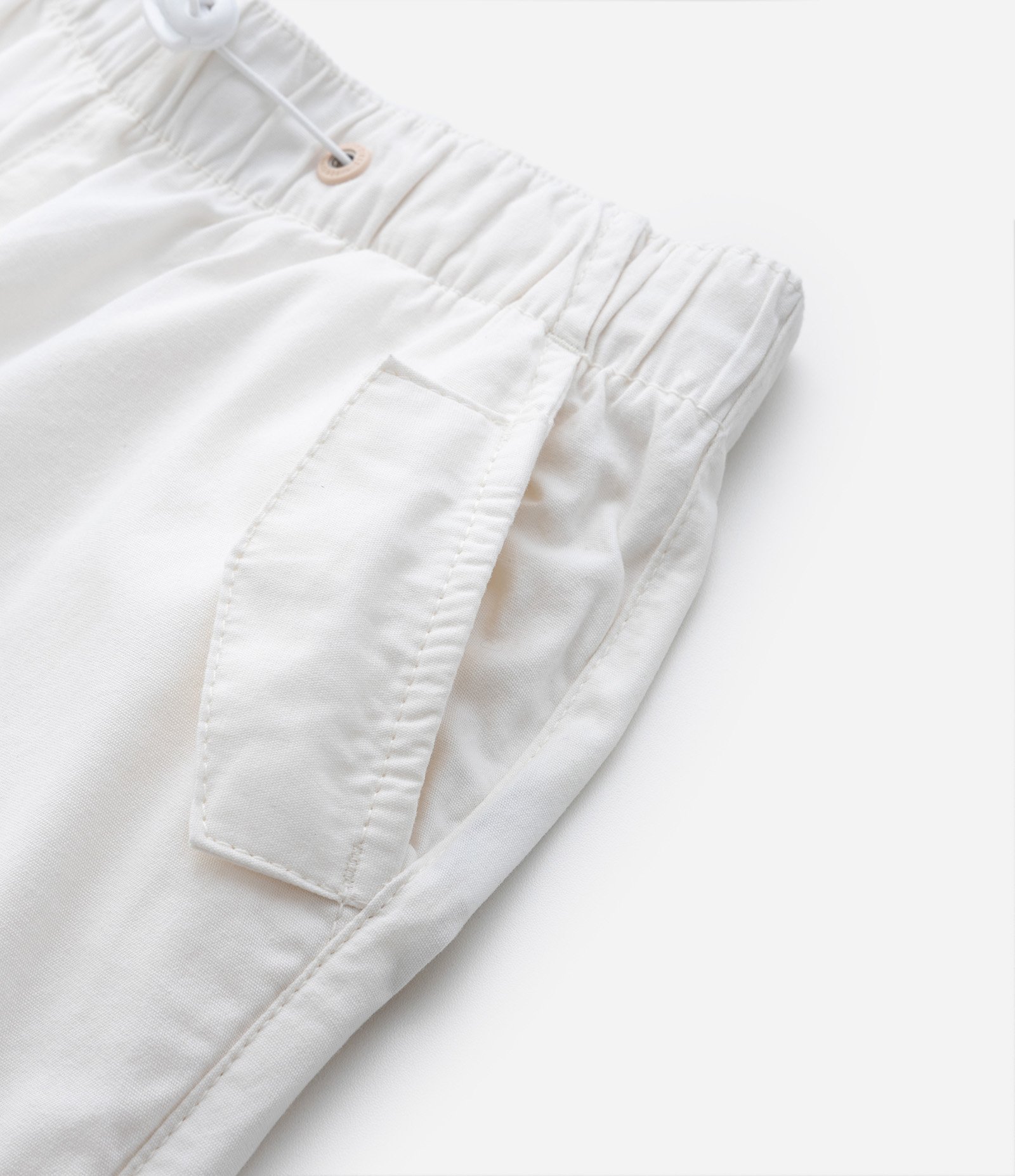 Calça Parachute Infantil com Detalhe no Joelho - Tam 5 a 14 anos Branco 4