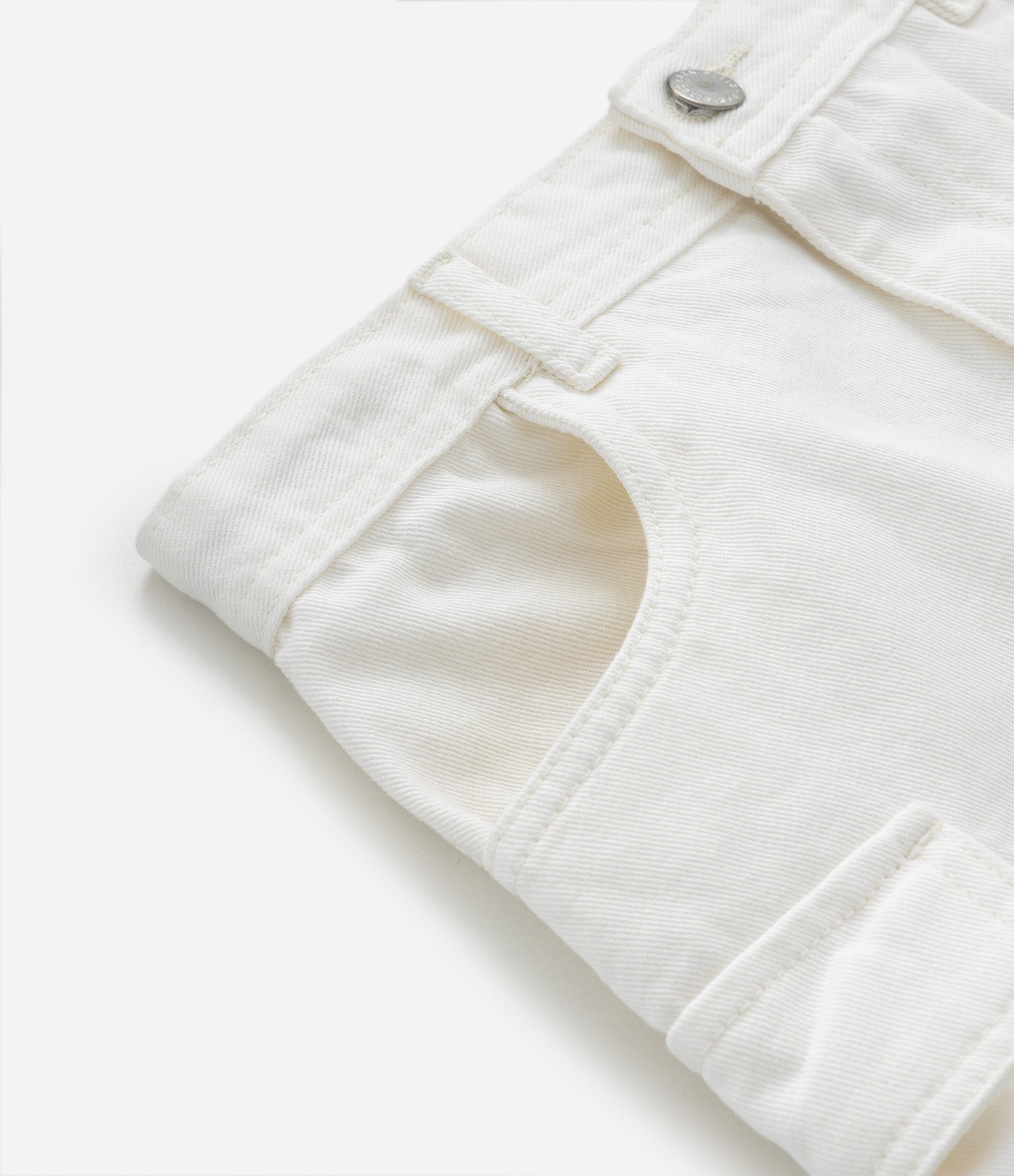 Saia Infantil em Sarja com Bolsinhos Cargo - Tam 5 a 14 Anos Off White 3