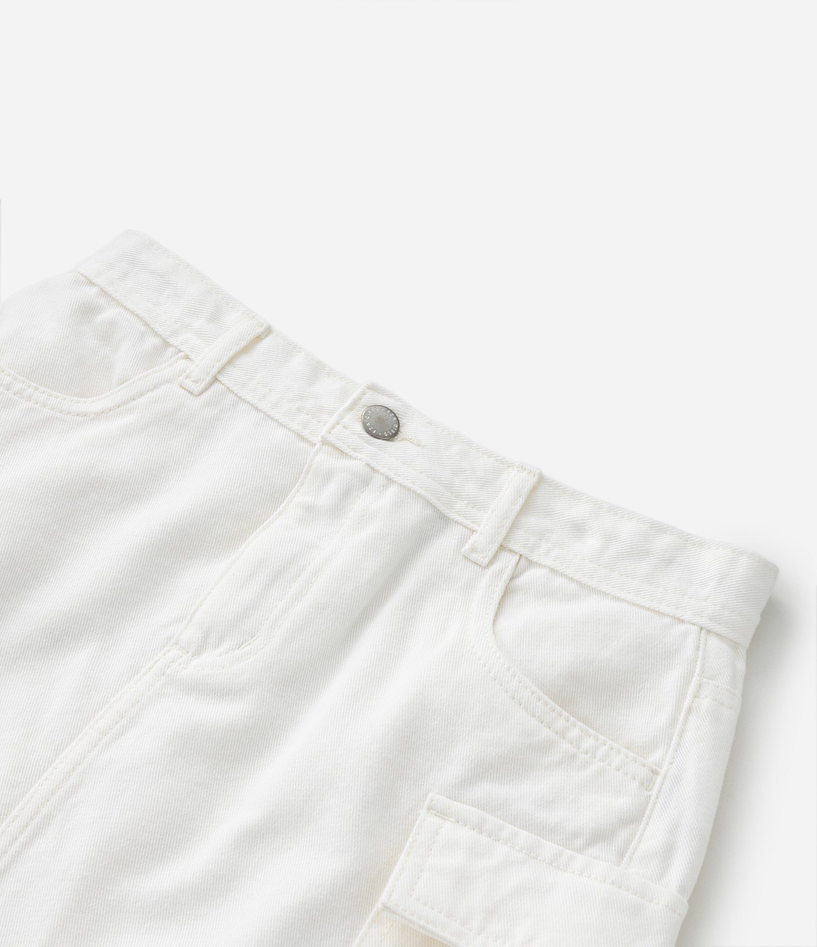 Saia Infantil em Sarja com Bolsinhos Cargo - Tam 5 a 14 Anos Off White 4