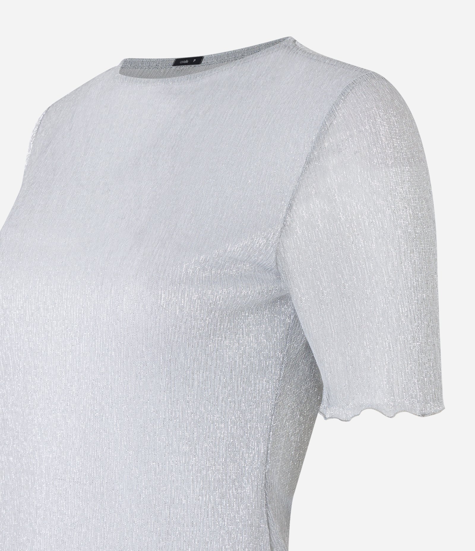 Blusa em Fio Metalizado com Frufrus Branco Neve 6