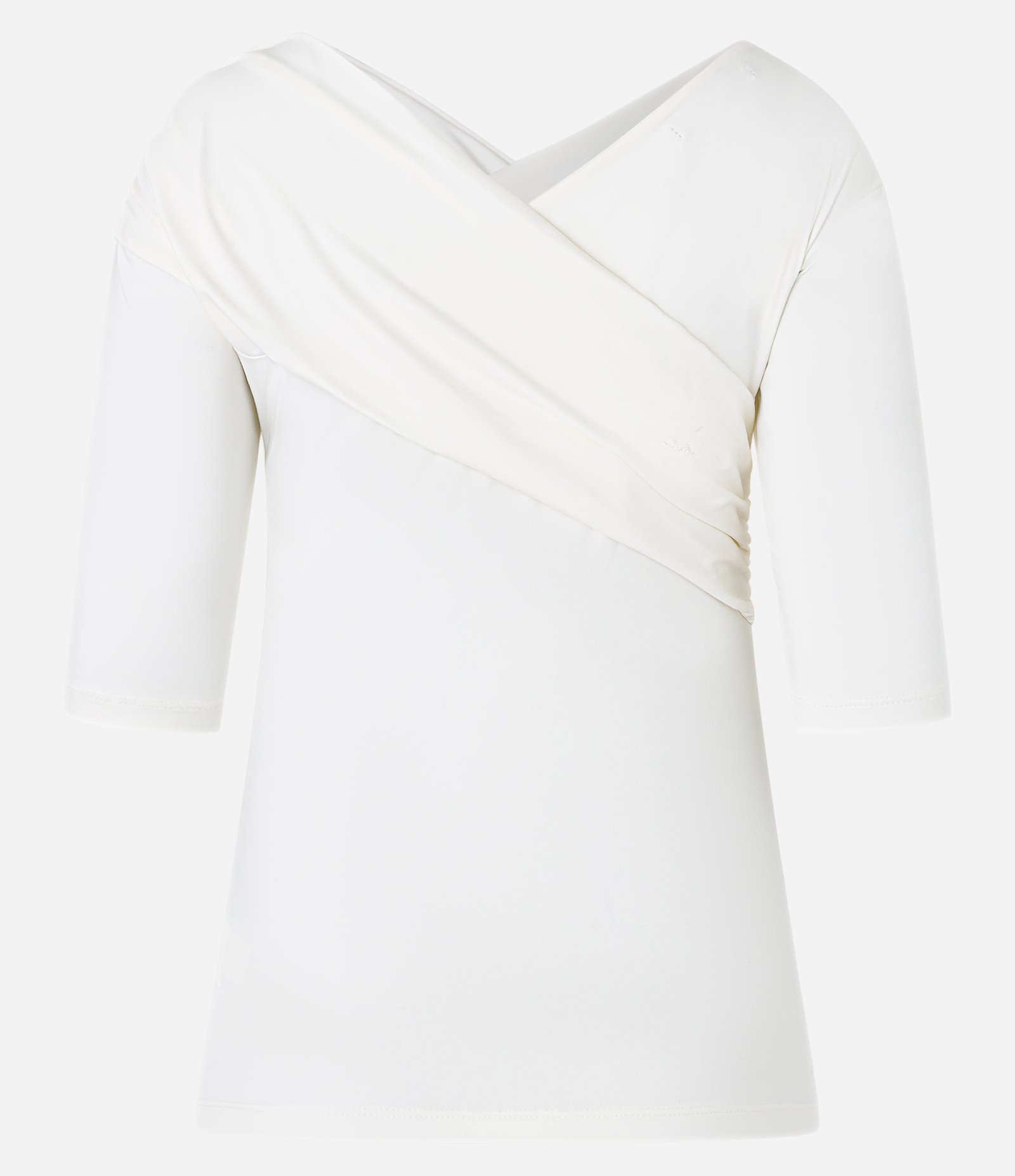 Blusa Ombro a Ombro com Decote Transpassado Branco Neve 6