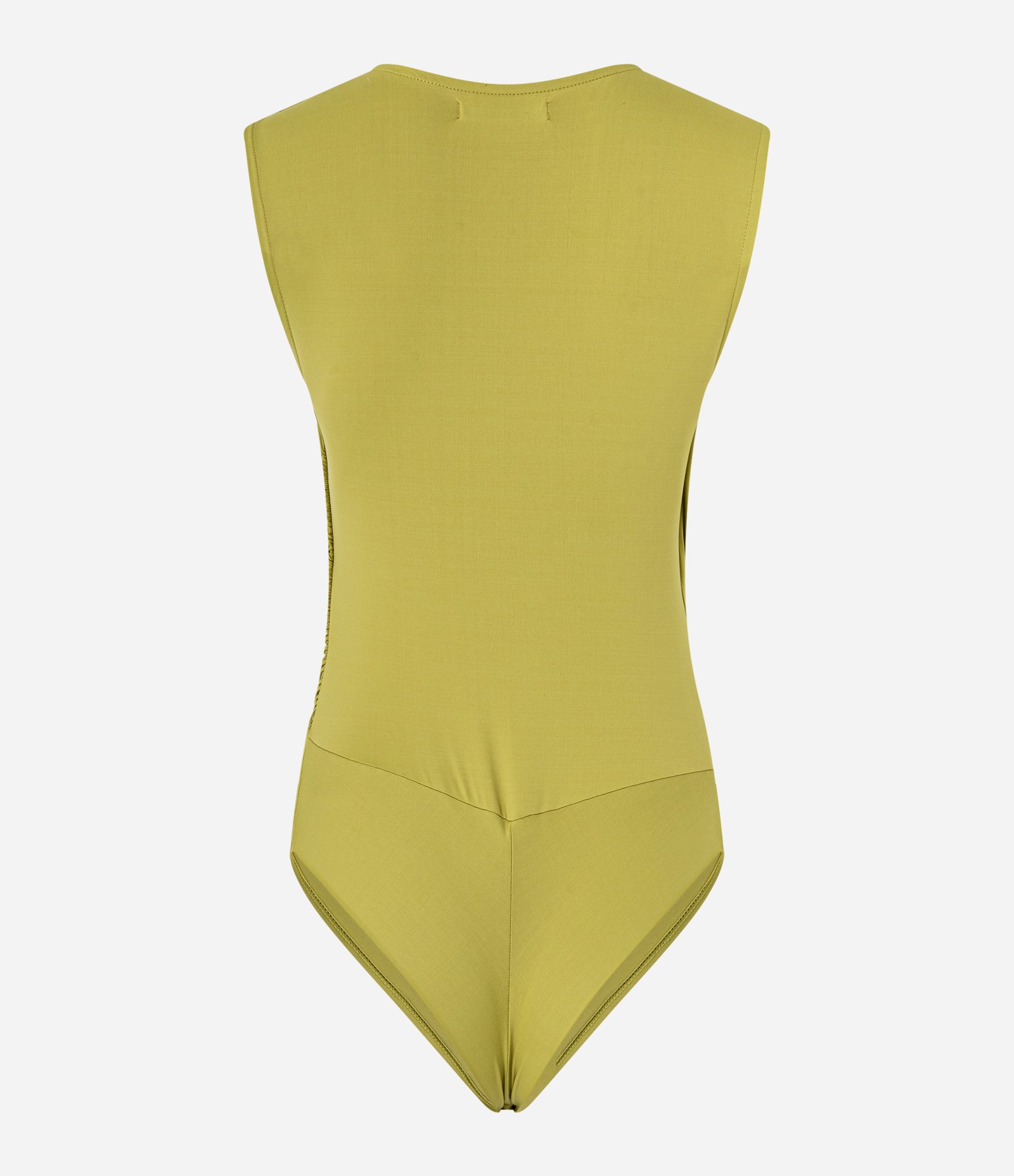 Body Sem Manga em Poliamida com Franzidos Amarelo 8