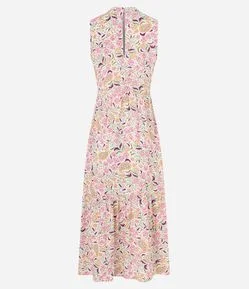 Vestido Evasê em Viscose com Estampa Floral Paisley