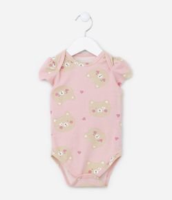 Body Infantil em Algodão com Estampa Gatinha - Tam 0 a 18 meses