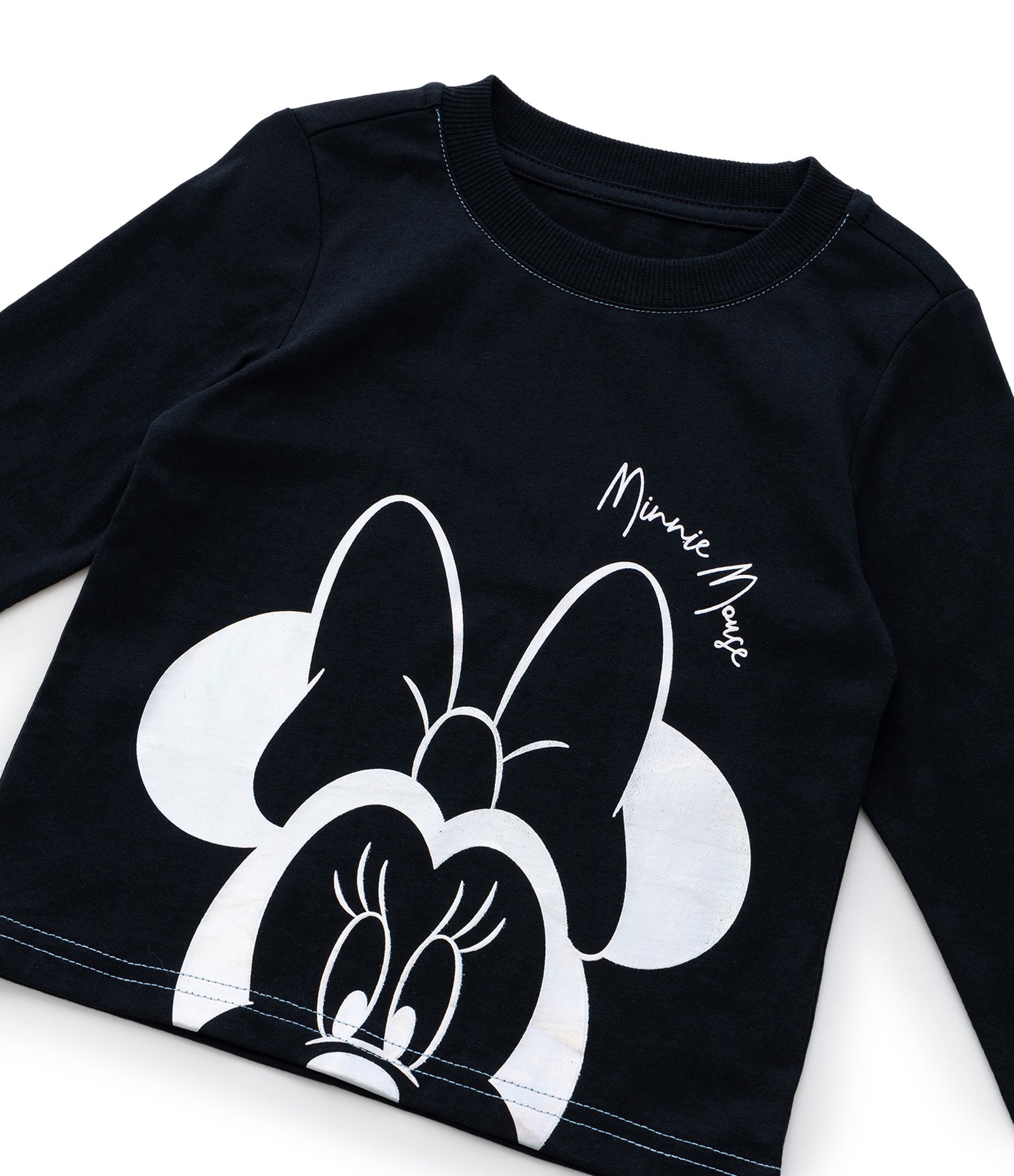 Camiseta Infantil com Estampa da Minnie em Foil - Tam 1 a 5 Anos Preto 6