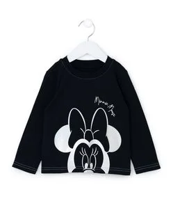 Camiseta Infantil com Estampa da Minnie em Foil - Tam 1 a 5 Anos