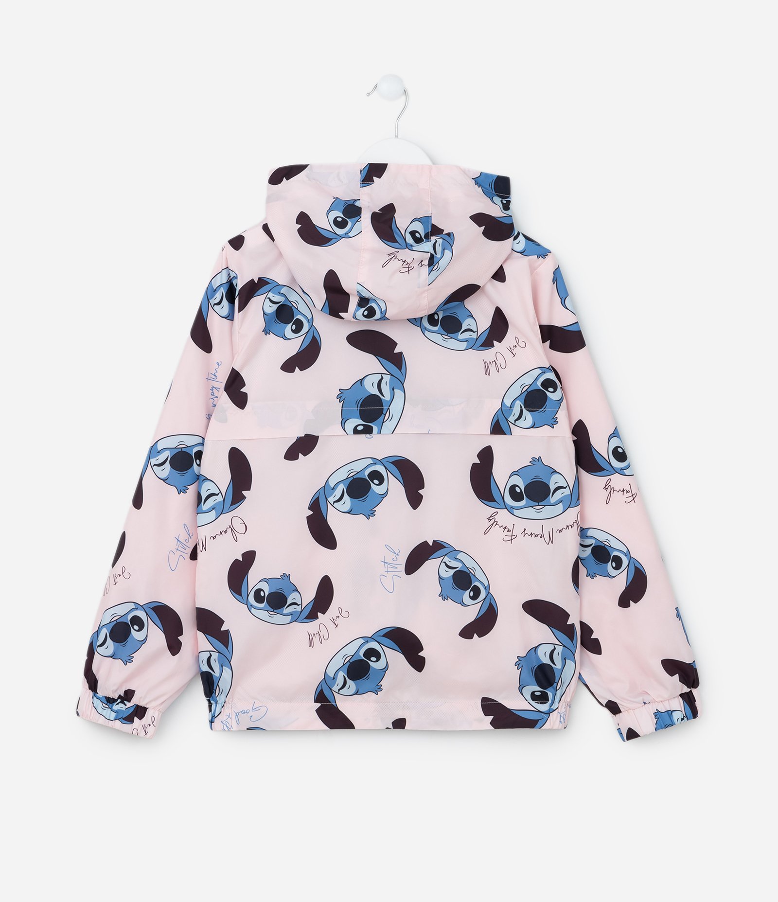 Jaqueta Corta-Vento Infantil com Estampa do Stitch - Tam 5 a 14 Anos Rosa 2