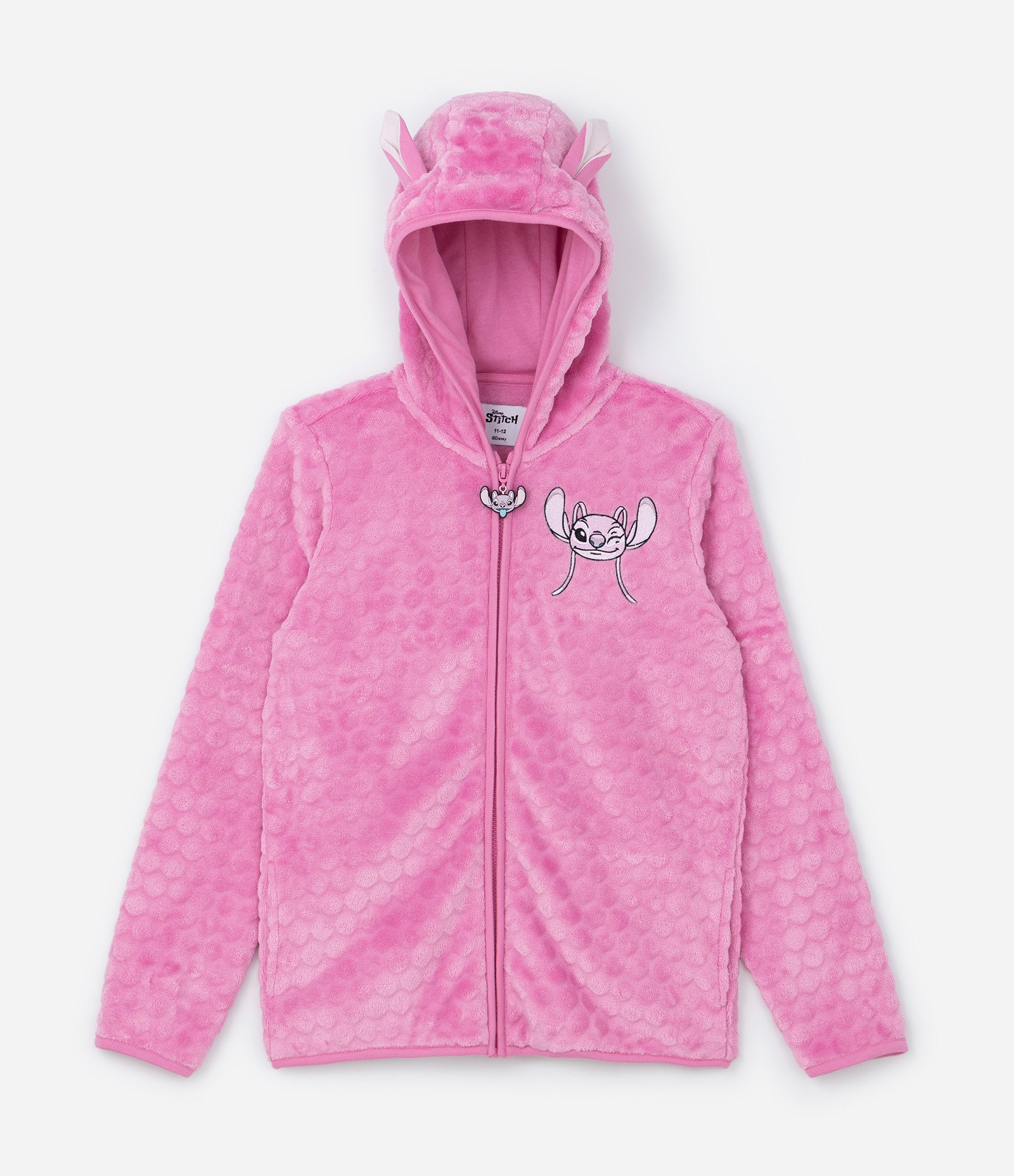 Jaqueta Infantil em Fleece com Bordado e Orelhinhas da Angel - Tam 5 a 14 Anos Rosa 1