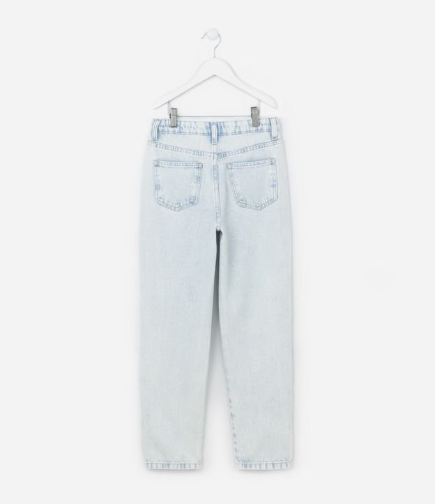 Calça Mom Infantil em Jeans com Brilhinhos Aplicados - Tam 5 a 14 Anos