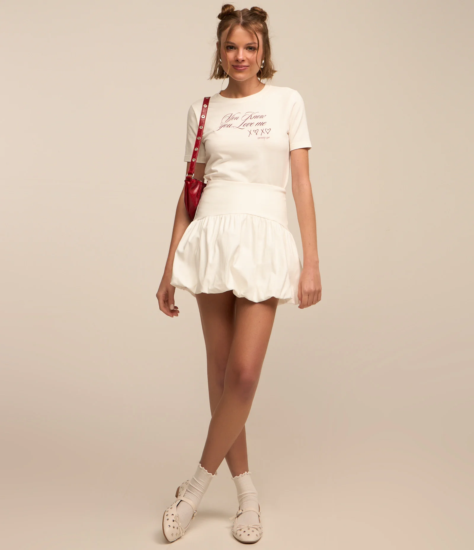 Blusa T-shirt em Algodão com Estampa Xoxo Gossip Girl Branco 2