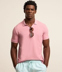Camiseta Polo Comfort em Algodao Texturizado com Manga Curta