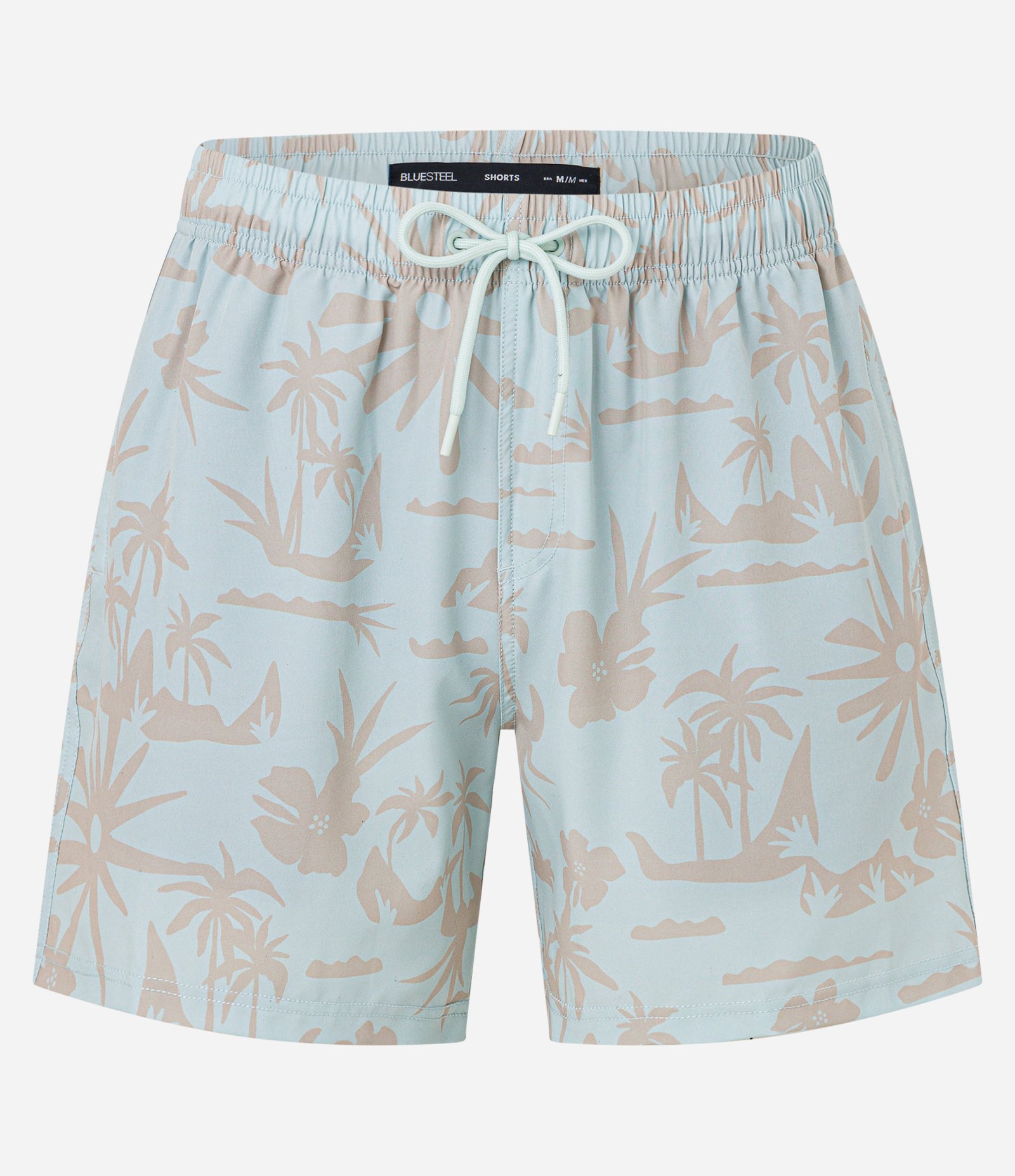 Bermuda com Cós Elástico e Estampa Abstrata Azul Claro 5