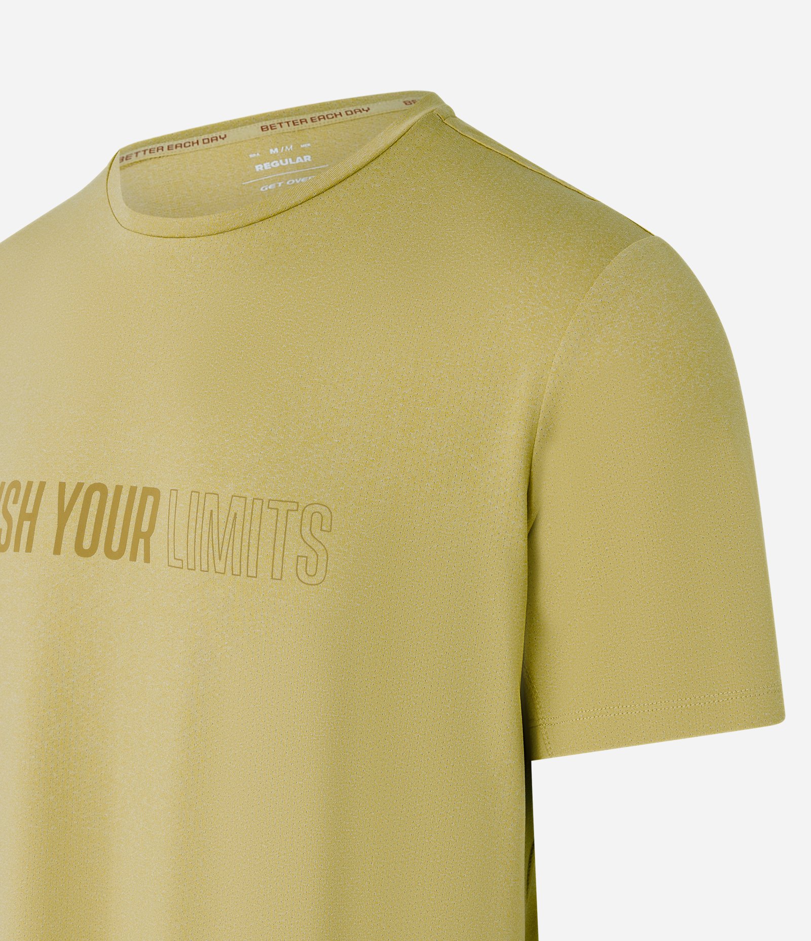 Camiseta Esportiva em Tecnologia Dry com Estampa Lettering em Gel Amarelo 2