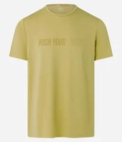 Camiseta Esportiva em Tecnologia Dry com Estampa Lettering em Gel