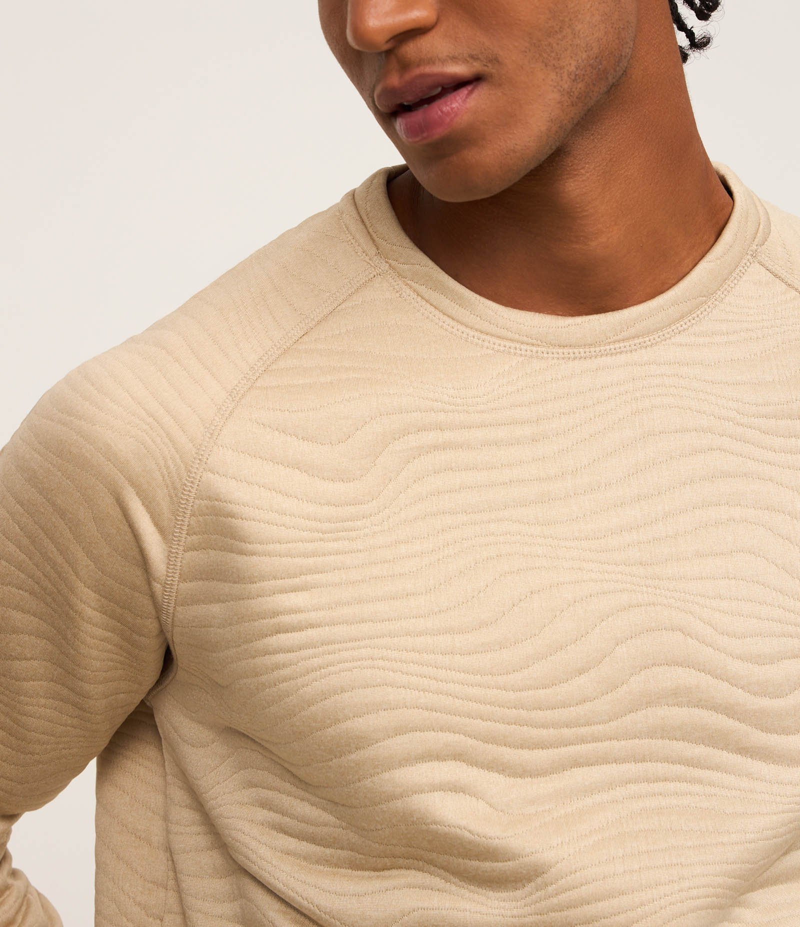 Suéter Esportivo em Dupla Face com Textura Bege 3