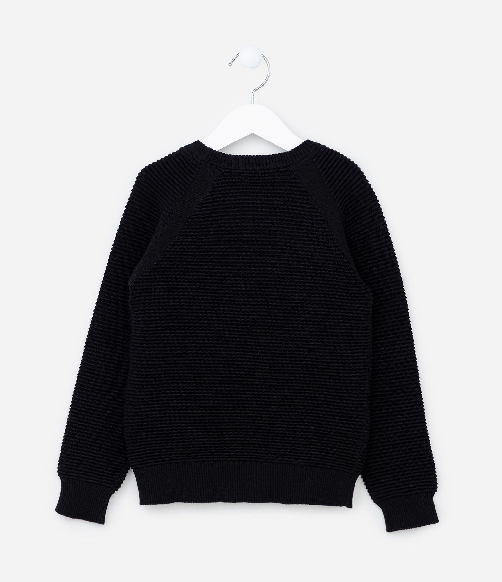 Blusão Infantil Canelado com Cava Raglan - Tam 5 a 14 Anos Preto 2