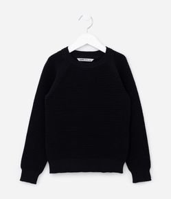 Blusão Infantil Canelado com Cava Raglan - Tam 5 a 14 Anos