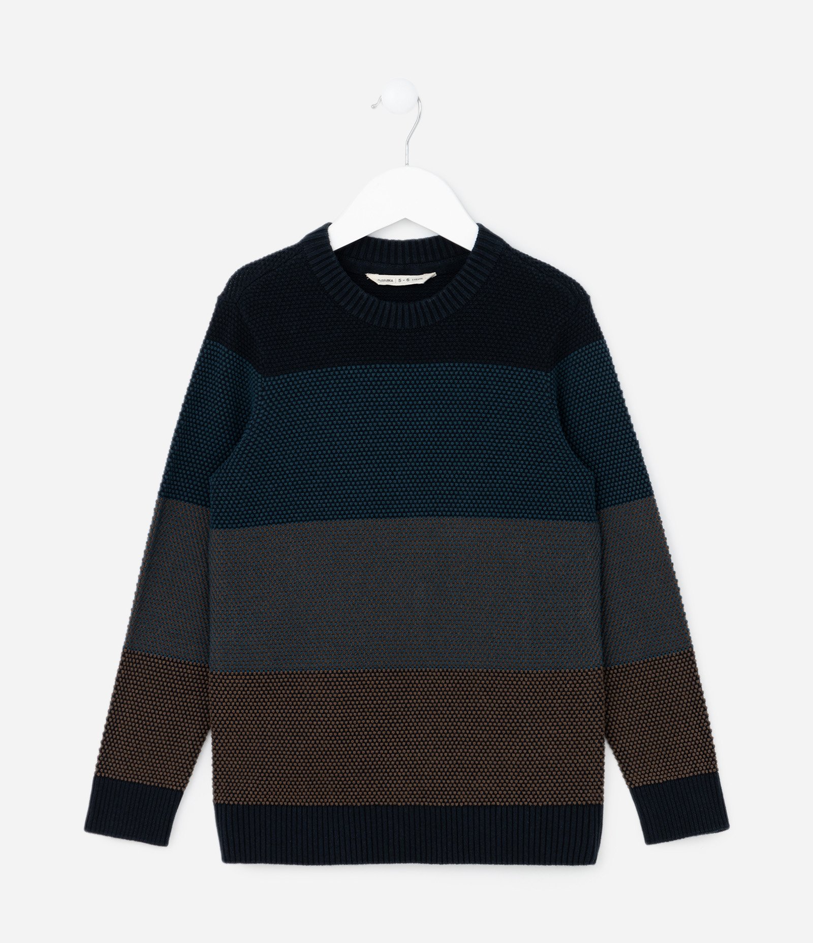 Blusão Infantil Texturizado com Estampa Bloco de Cor - Tam 5 a 14 Anos Multicores 1