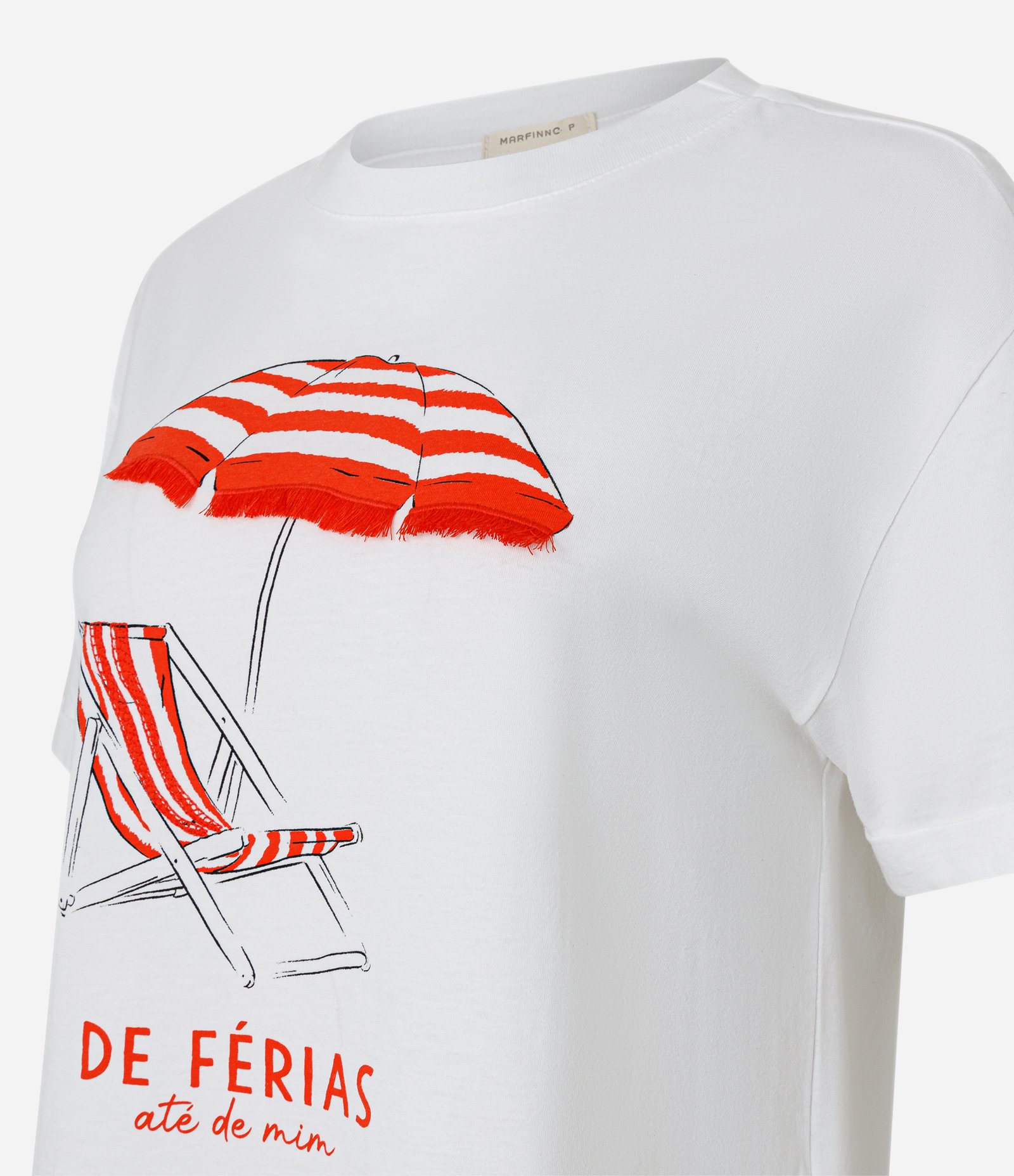 Blusa em Algodão com Estampa de Praia e Férias Branco 5