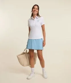 Short Saia Esportivo em Poliamida com Detalhe Costas