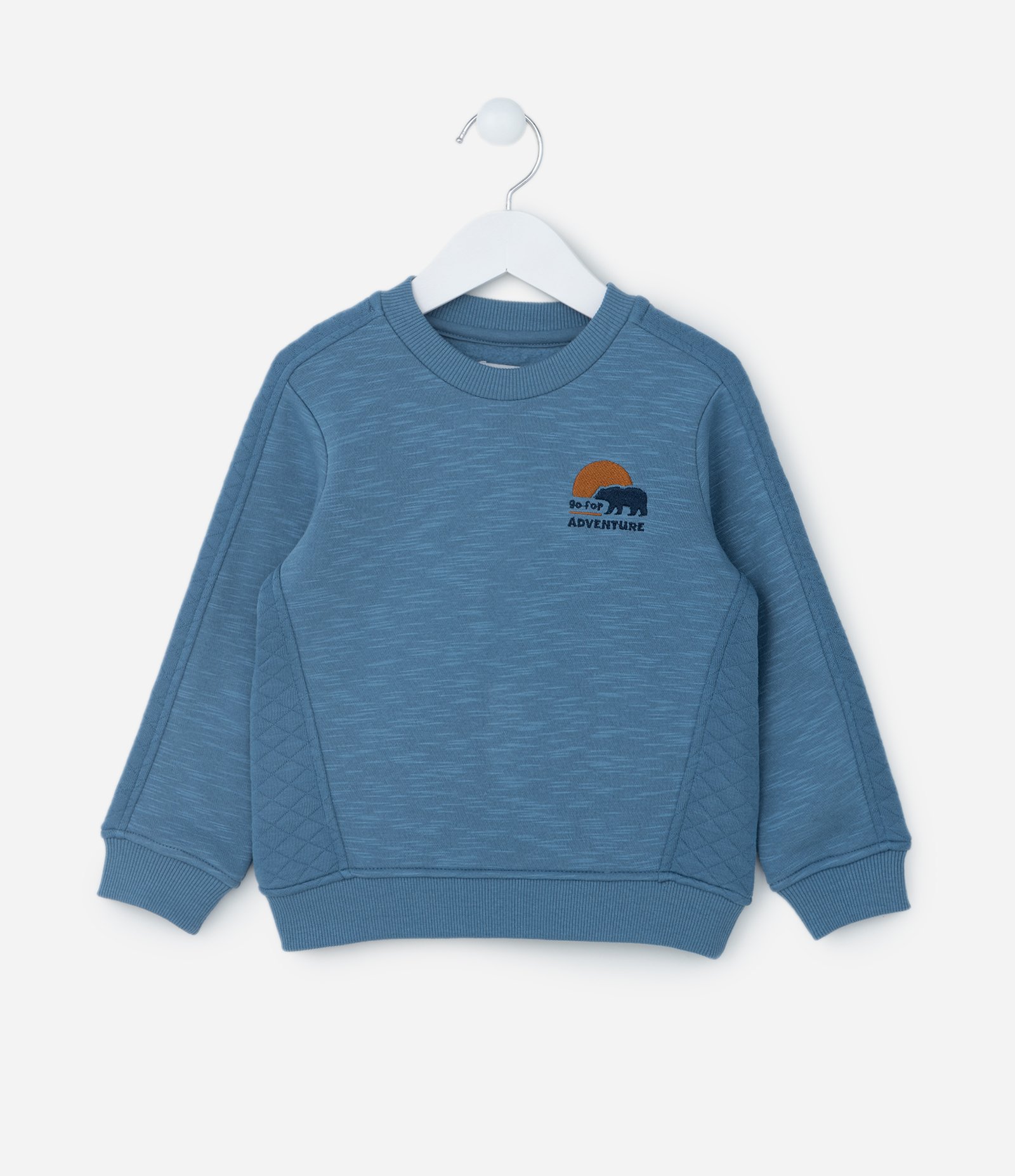 Conjunto Longo Infantil em Moletom Quentinho - Tam 1 a 5 anos Azul 2